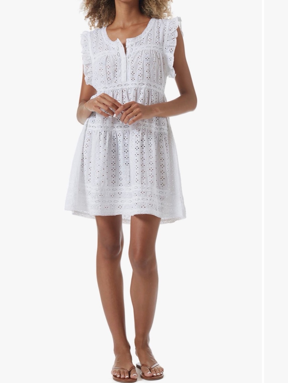 Melissa Odabash White Eyelet Swim Cover up Size Small